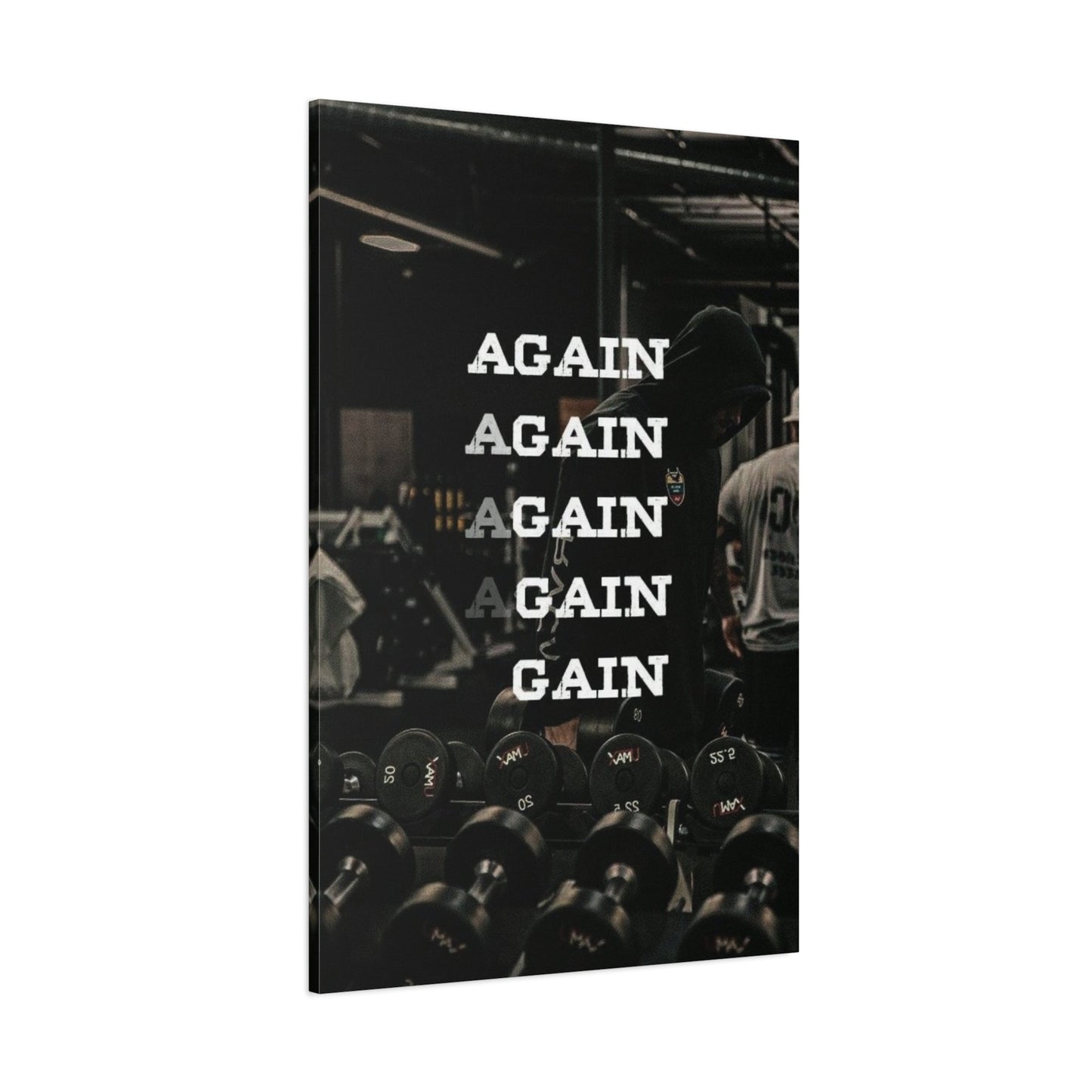 Again Gain - Gym Wall Art Canvas - Canvas | Gospel Merch - 32″ x 48″ (Vertical) 1.25"