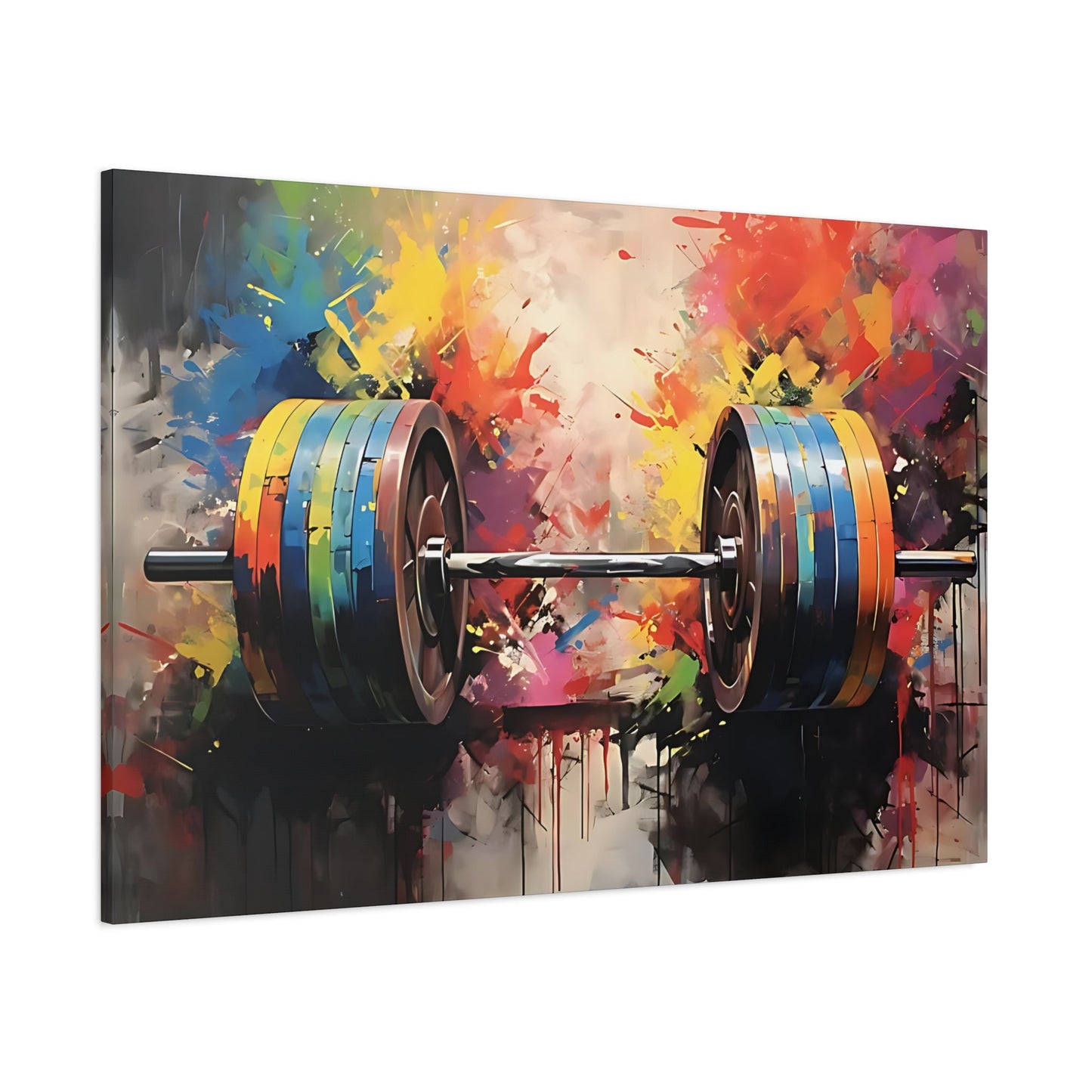 Barbell Painting Art - Gym Wall Art Canvas - Canvas | Gospel Merch - 48″ x 32″ (Horizontal) 1.25"