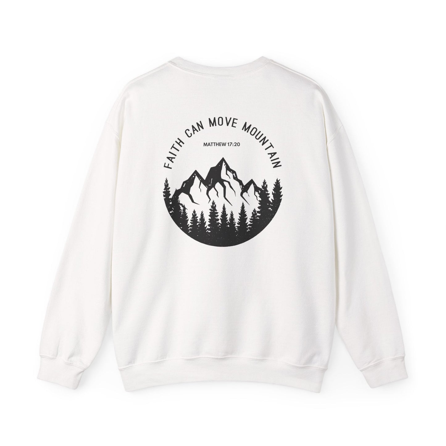 Crewneck - Faith Can Move Mountain - Sweatshirt | Gospel Merch - Red S
