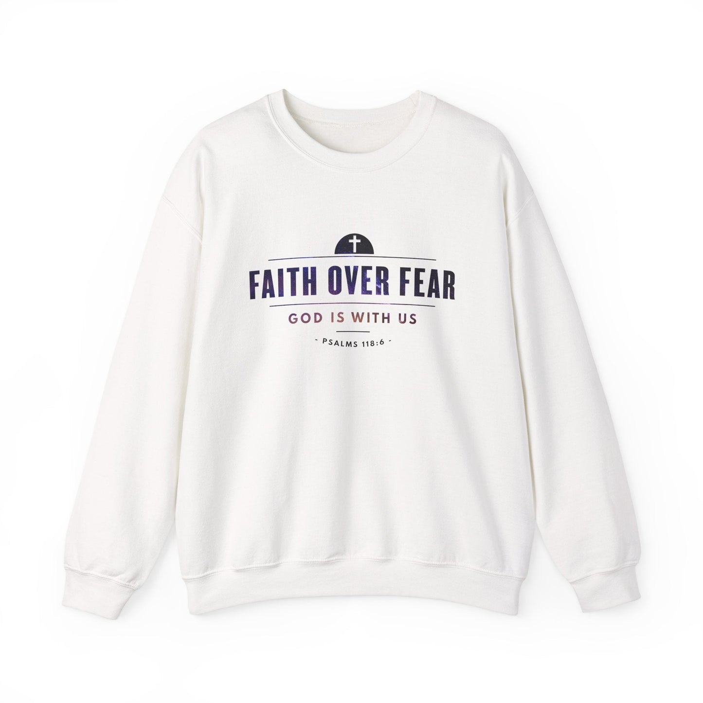 Crewneck - Faith Over Fear - Sweatshirt | Gospel Merch - White S