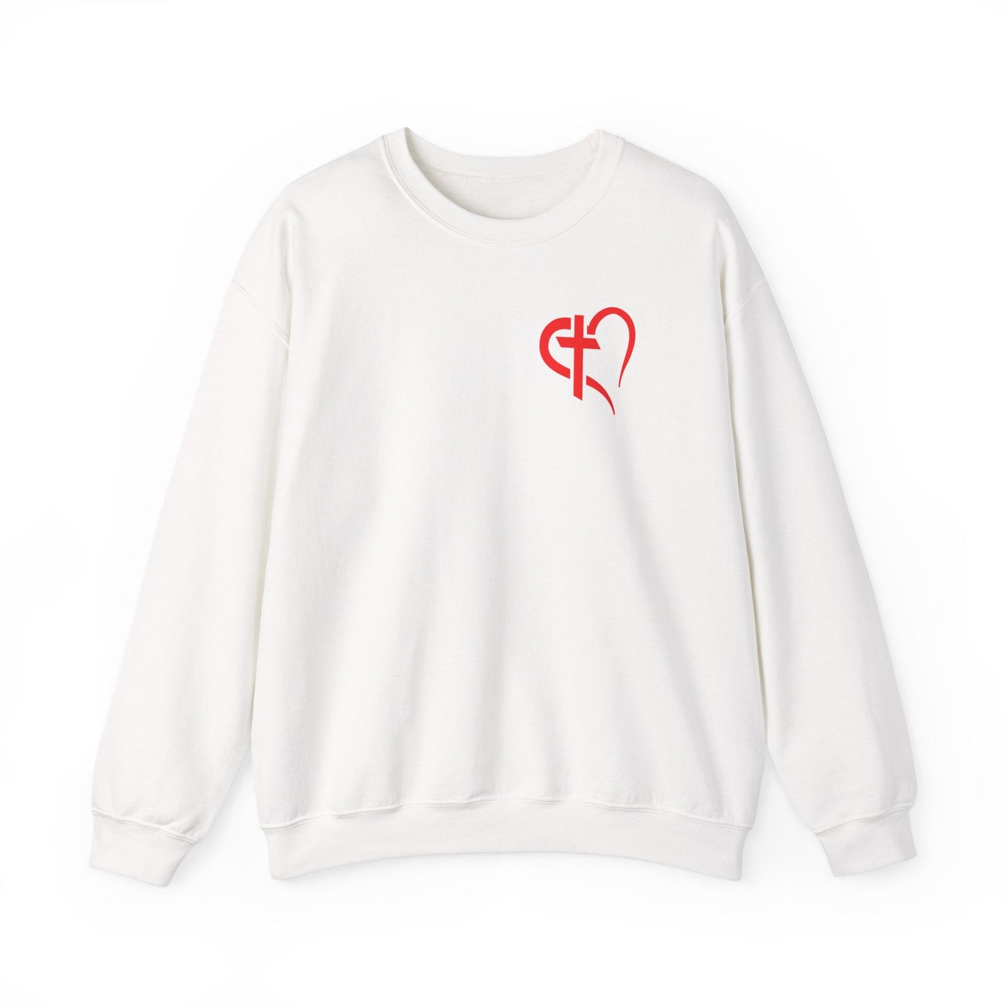 Crewneck - Heart Cross - Sweatshirt | Gospel Merch - White S