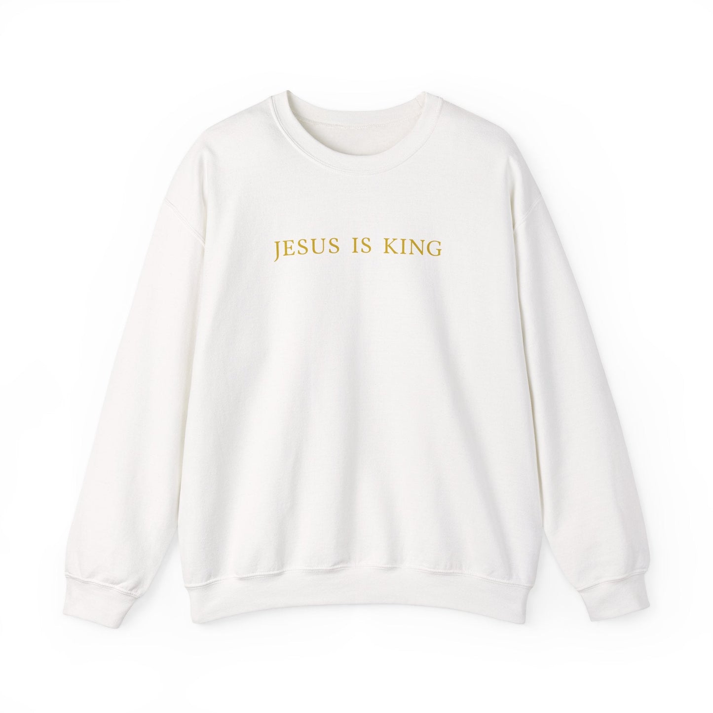 Crewneck - Jesus is King - Sweatshirt | Gospel Merch - White S