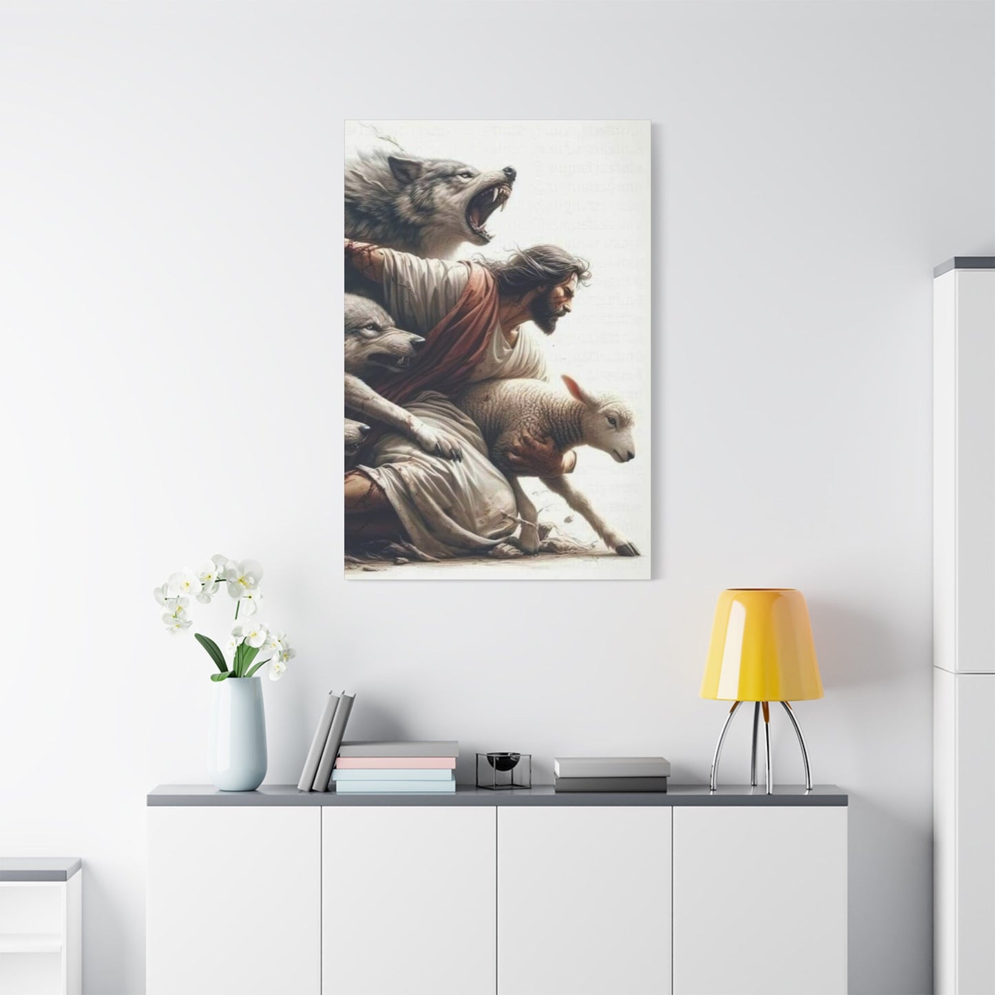 Defender of the Lamb - Wall Art Canvas - Canvas | Gospel Merch - 32″ x 48″ (Vertical) 1.25"