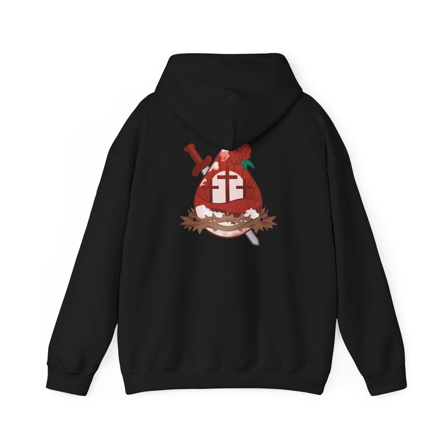 Hoodie - Sacred Heart - Hoodie | Gospel Merch - S Black