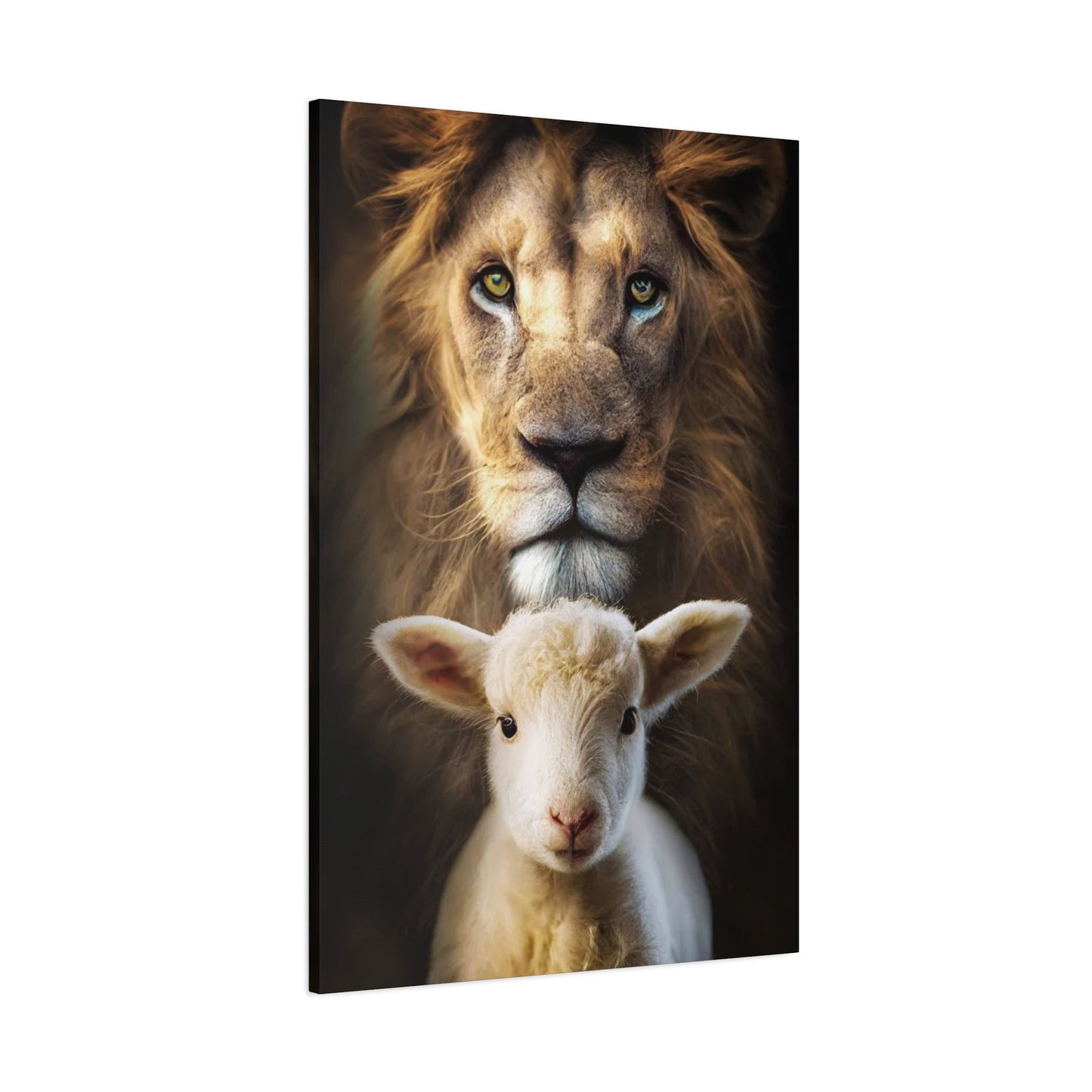 Lion and the Lamb - Wall Art Canvas - Canvas | Gospel Merch - 32″ x 48″ (Vertical) 1.25"