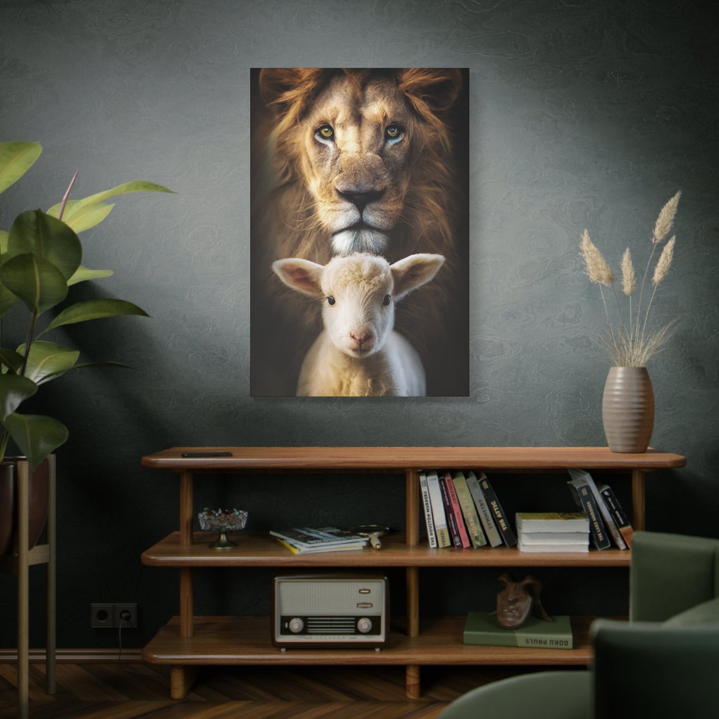 Lion and the Lamb - Wall Art Canvas - Canvas | Gospel Merch - 32″ x 48″ (Vertical) 1.25"