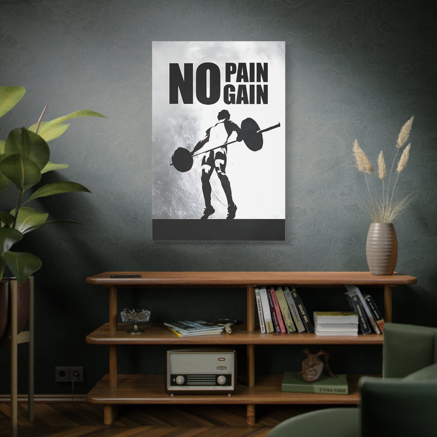 No Pain No Gain - Gym Wall Art Canvas - Canvas | Gospel Merch - 32″ x 48″ (Vertical) 1.25"