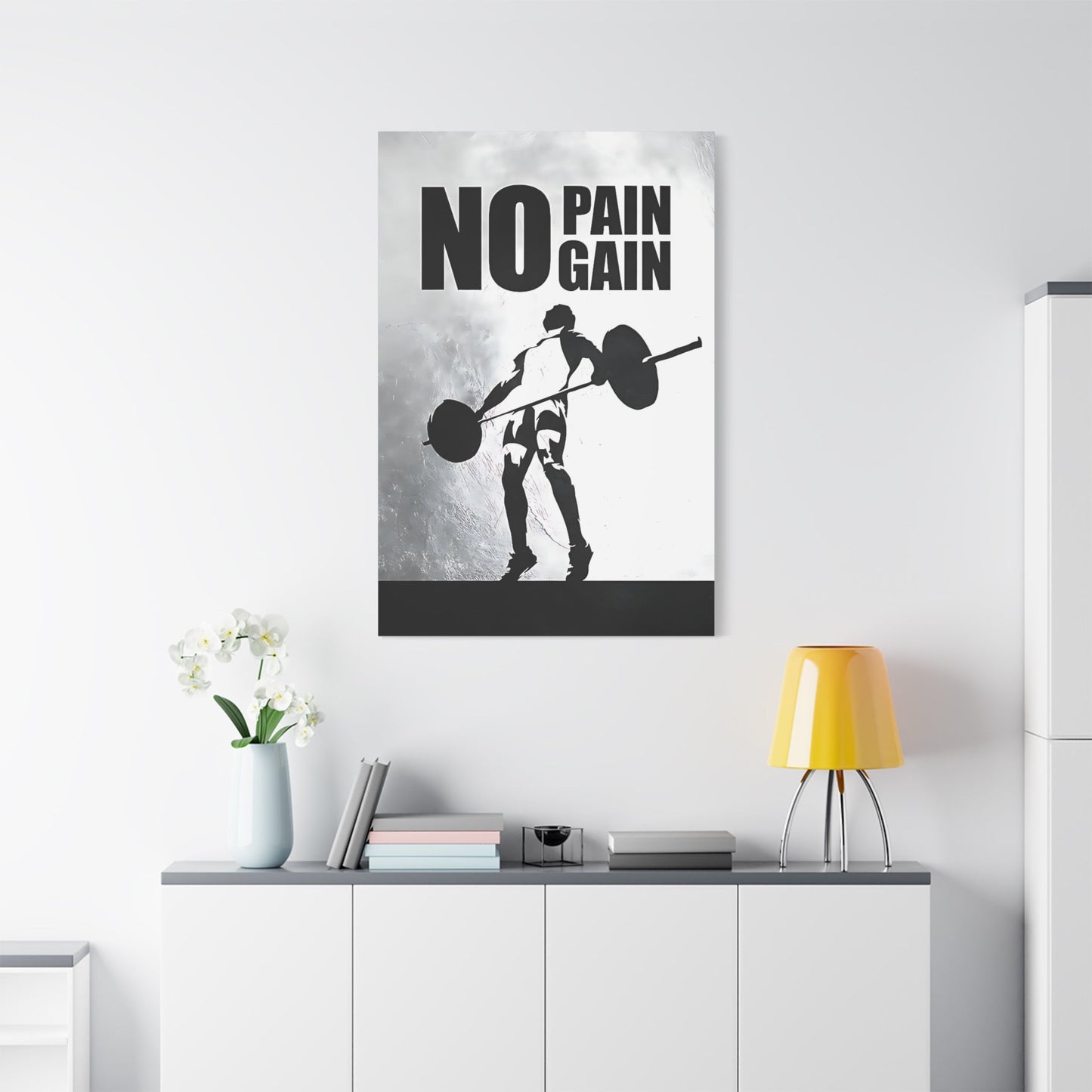 No Pain No Gain - Gym Wall Art Canvas - Canvas | Gospel Merch - 32″ x 48″ (Vertical) 1.25"