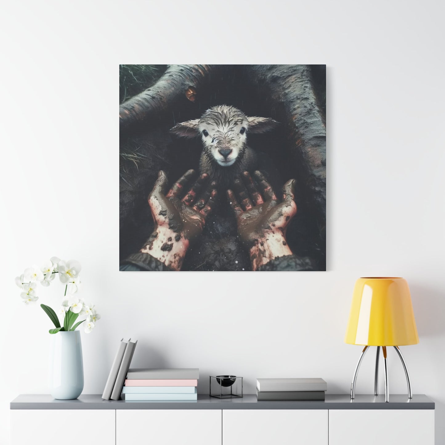 Rescued by Grace - Wall Art Canvas - Canvas | Gospel Merch - 36" x 36" 1.25"