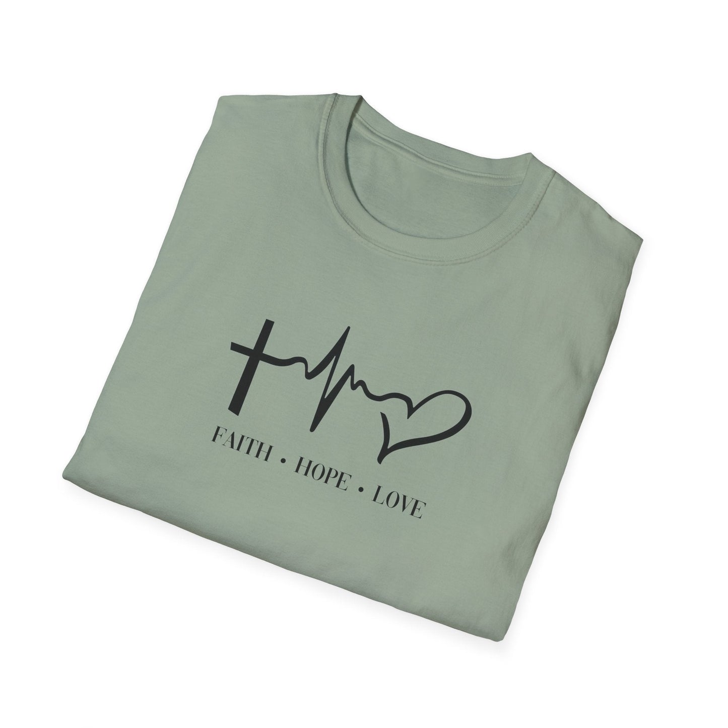 T-Shirt - Faith Hope Love - T-Shirt | Gospel Merch - XS Red
