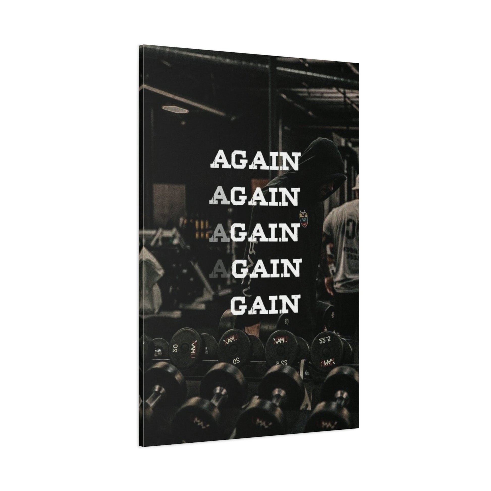 Again Gain - Gym Wall Art Canvas - Canvas | Gospel Merch - 32″ x 48″ (Vertical) 1.25"