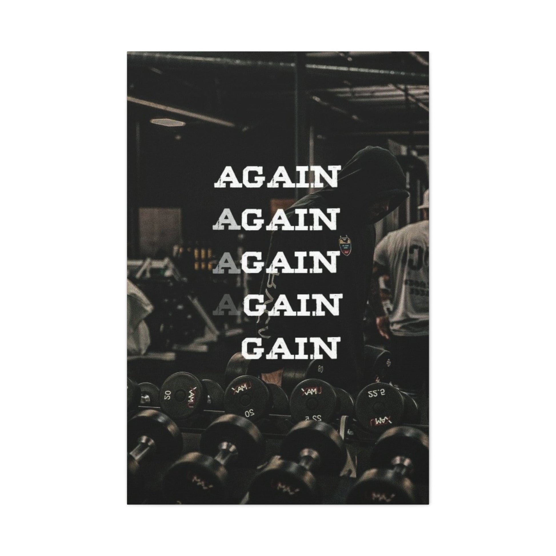 Again Gain - Gym Wall Art Canvas - Canvas | Gospel Merch - 32″ x 48″ (Vertical) 1.25"