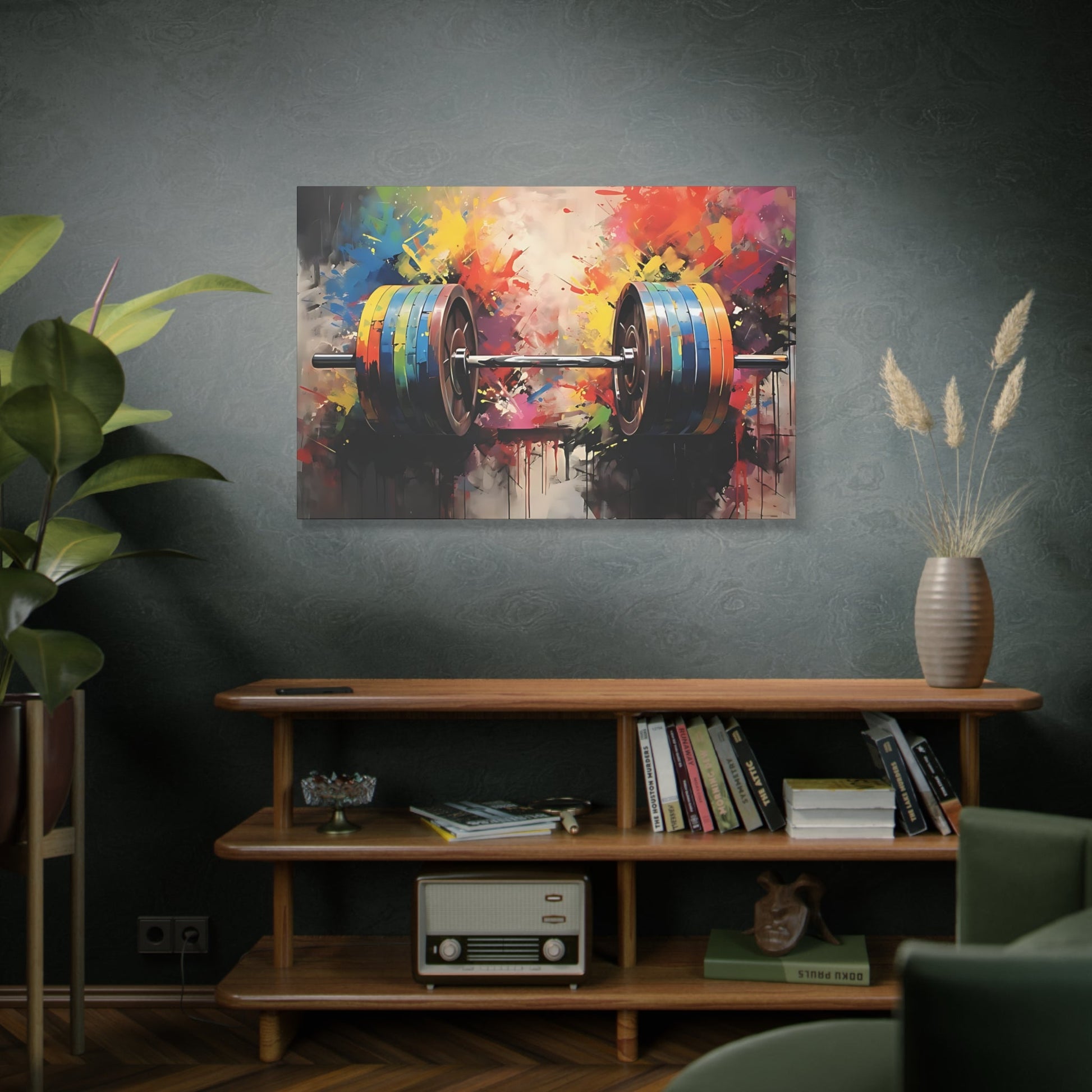 Barbell Painting Art - Gym Wall Art Canvas - Canvas | Gospel Merch - 48″ x 32″ (Horizontal) 1.25"