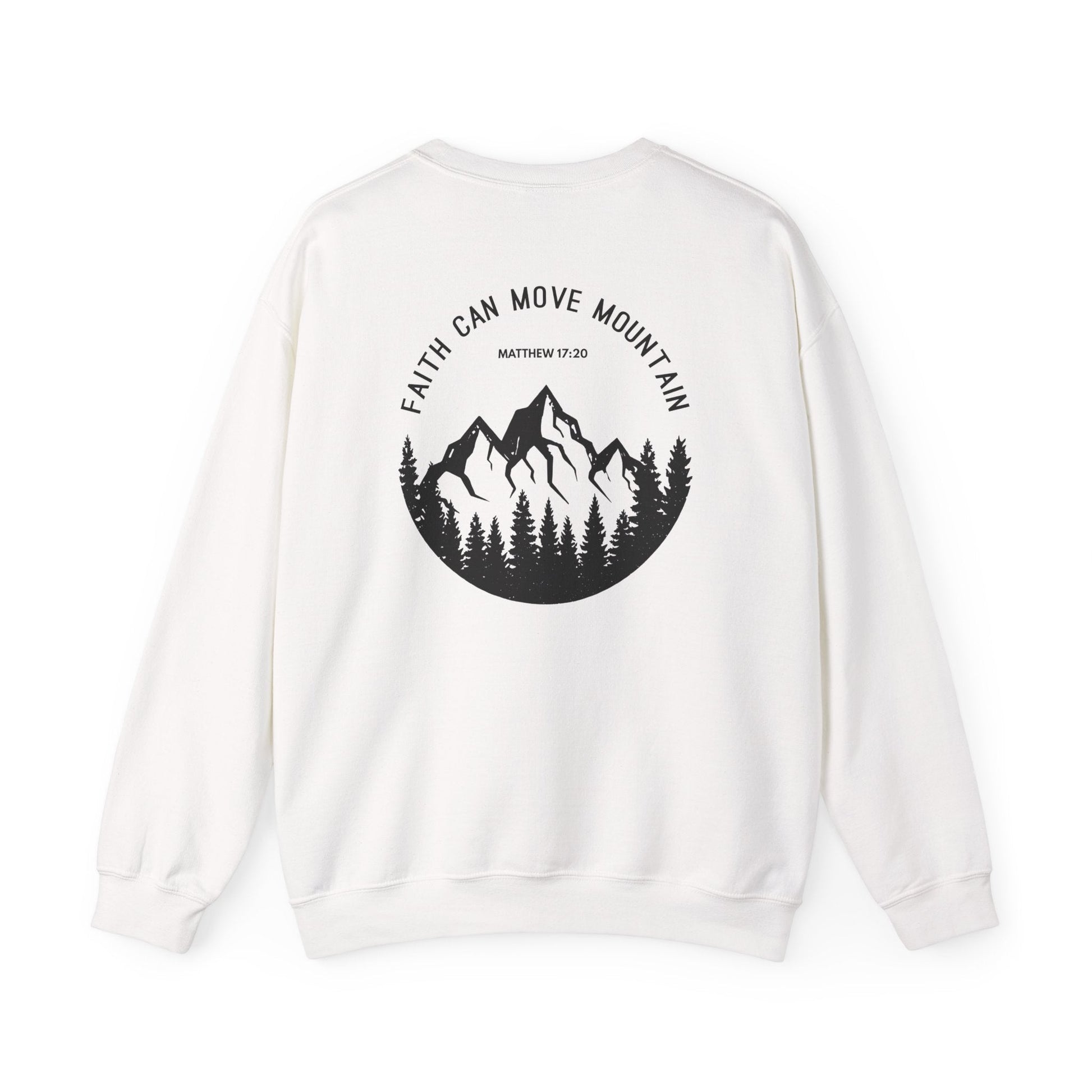Crewneck - Faith Can Move Mountain - Sweatshirt | Gospel Merch - Red S
