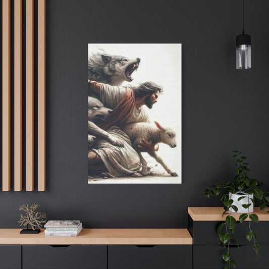 Defender of the Lamb - Wall Art Canvas - Canvas | Gospel Merch - 32″ x 48″ (Vertical) 1.25"