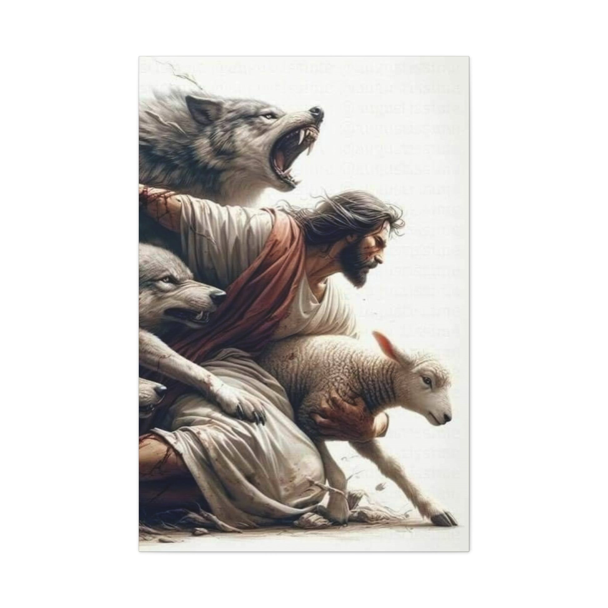 Defender of the Lamb - Wall Art Canvas - Canvas | Gospel Merch - 32″ x 48″ (Vertical) 1.25"