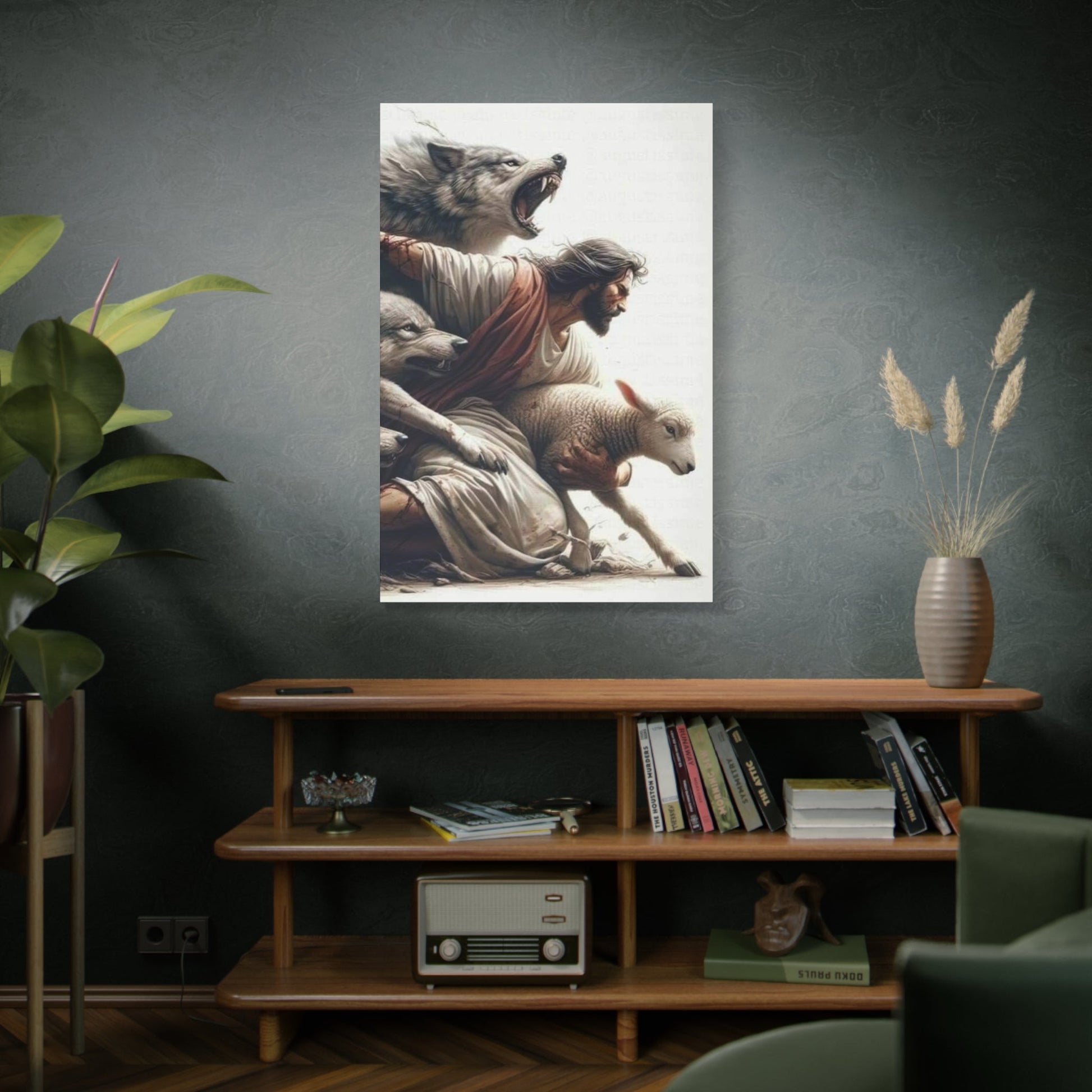 Defender of the Lamb - Wall Art Canvas - Canvas | Gospel Merch - 32″ x 48″ (Vertical) 1.25"
