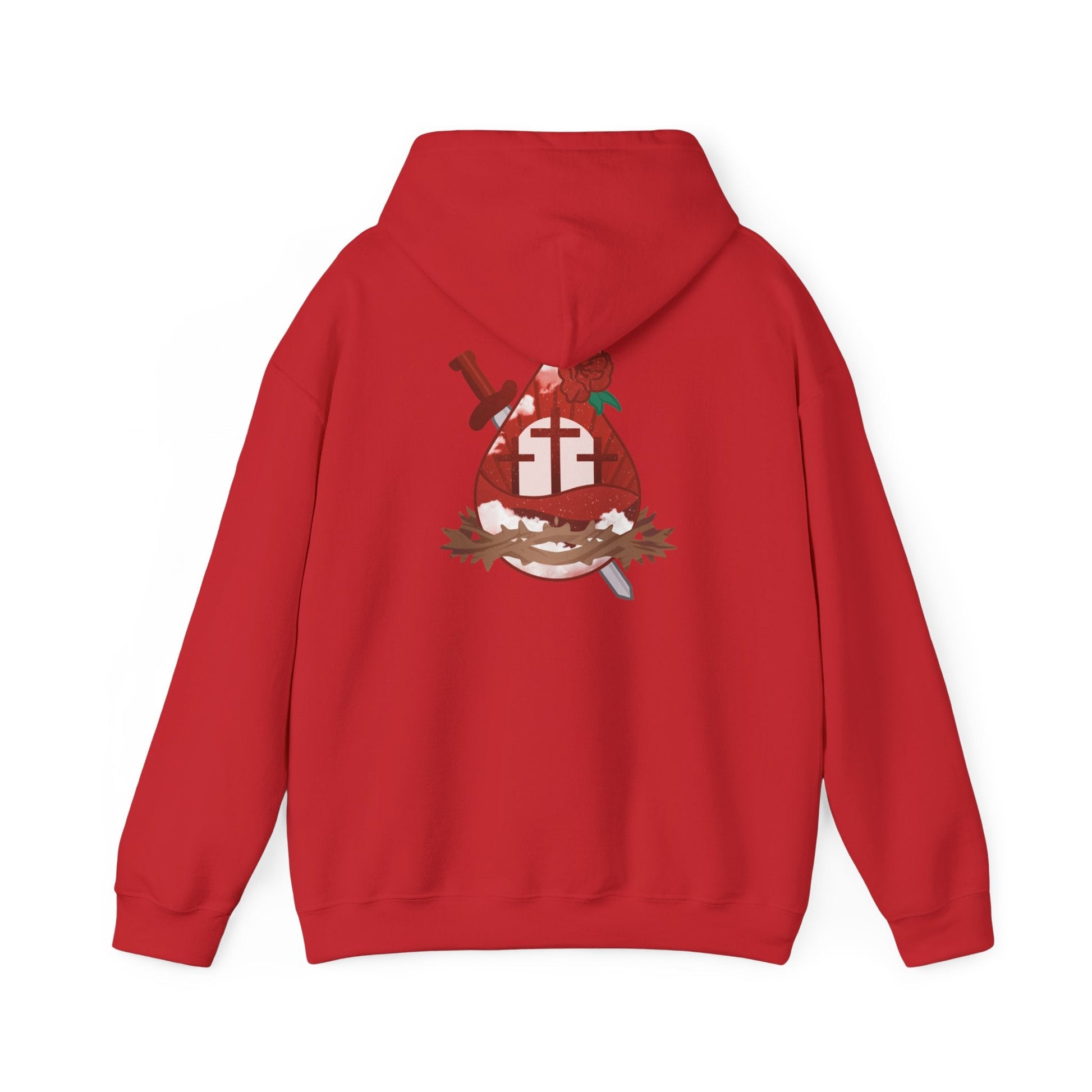 Hoodie - Sacred Heart - Hoodie | Gospel Merch - S Red