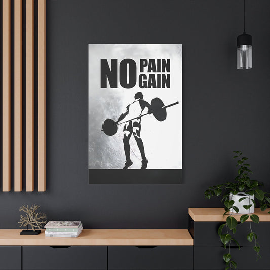No Pain No Gain - Gym Wall Art Canvas - Canvas | Gospel Merch - 32″ x 48″ (Vertical) 1.25"