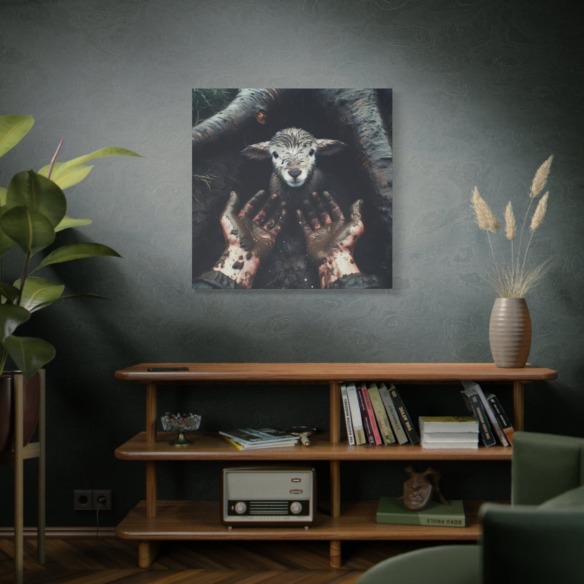 Rescued by Grace - Wall Art Canvas - Canvas | Gospel Merch - 36" x 36" 1.25"