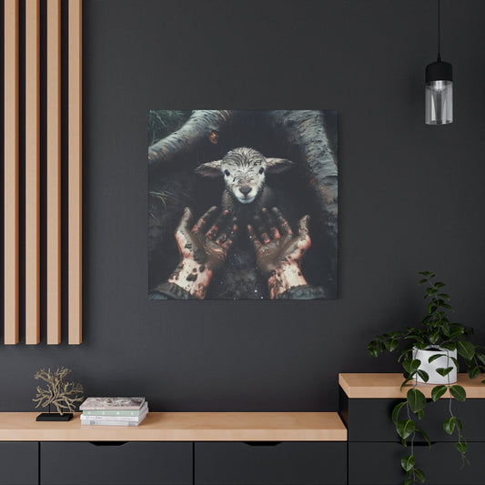 Rescued by Grace - Wall Art Canvas - Canvas | Gospel Merch - 36" x 36" 1.25"