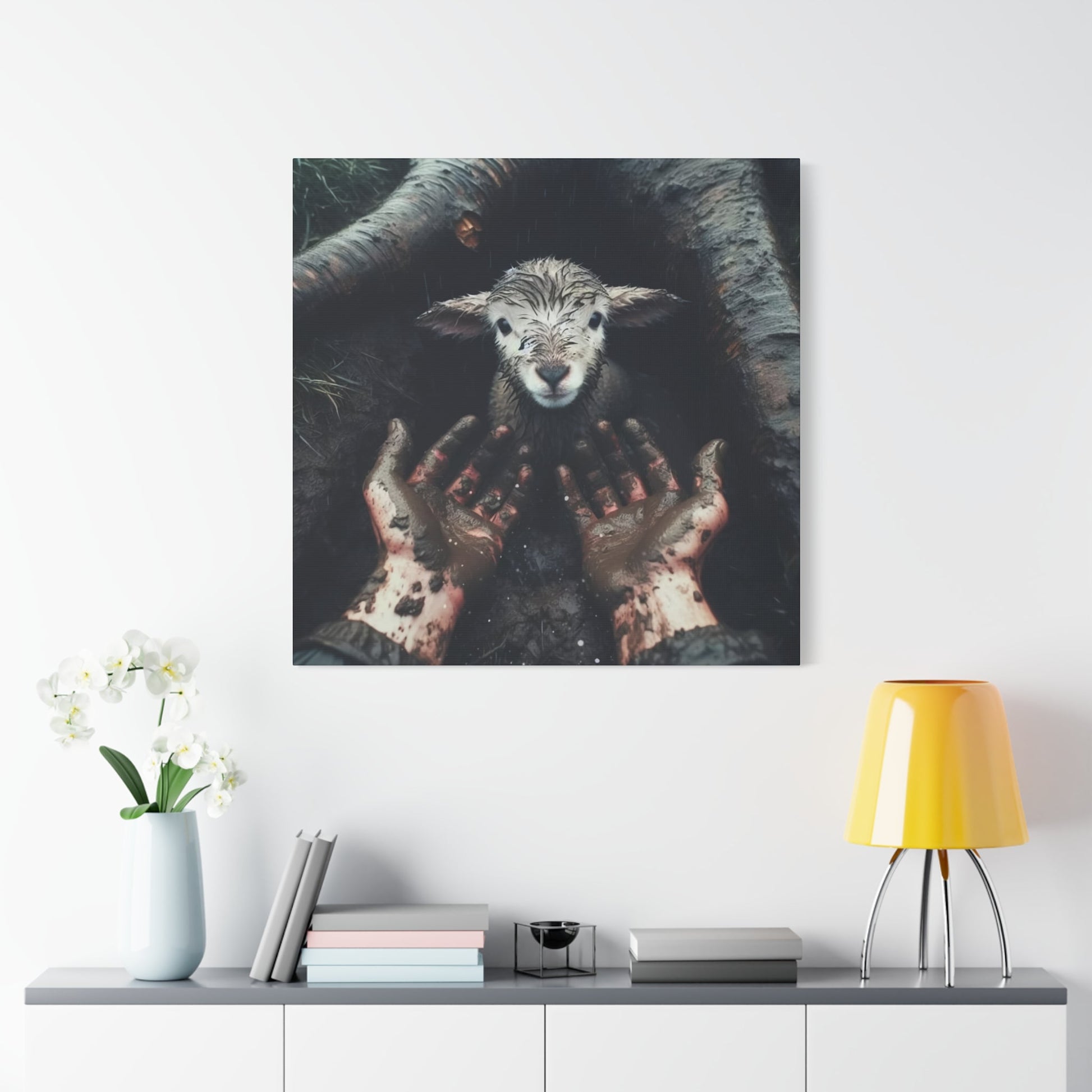 Rescued by Grace - Wall Art Canvas - Canvas | Gospel Merch - 36" x 36" 1.25"