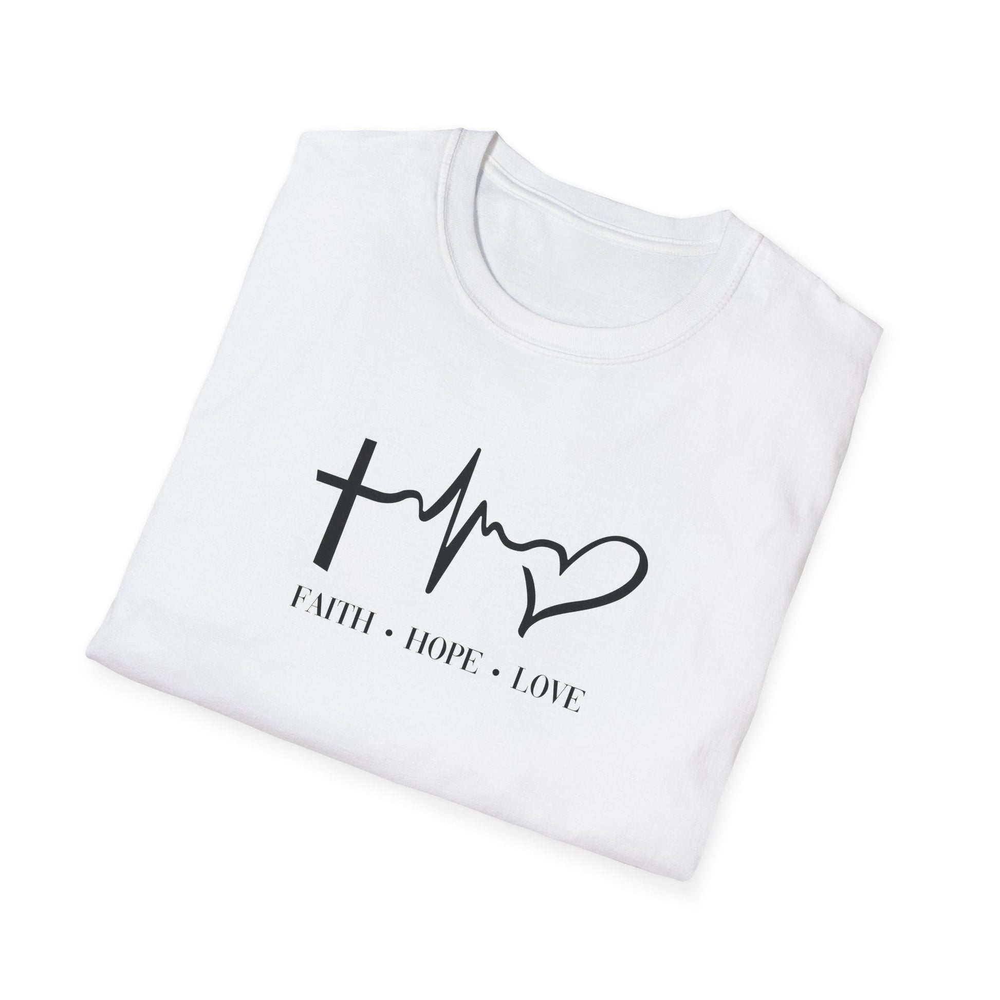 T-Shirt - Faith Hope Love - T-Shirt | Gospel Merch - XS Red